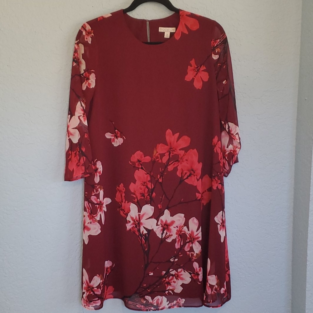 Maroon Floral Dress